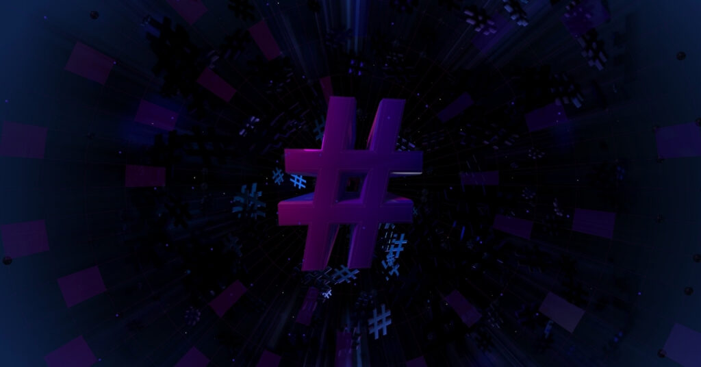 dark hashtag icon