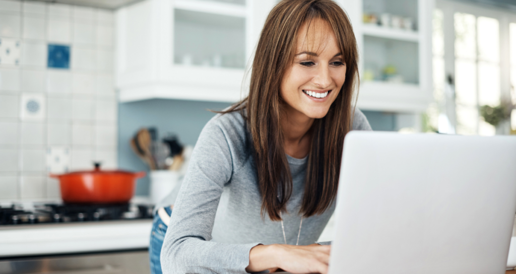 woman using laptop