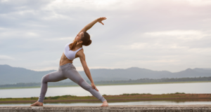 woman doing yoga